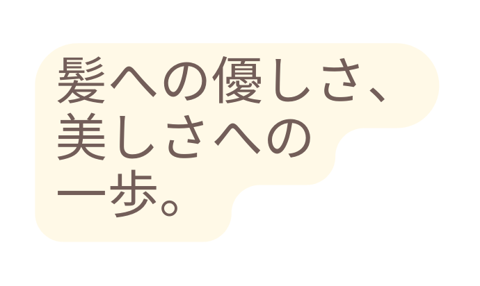 髪への優しさ 美しさへの 一歩