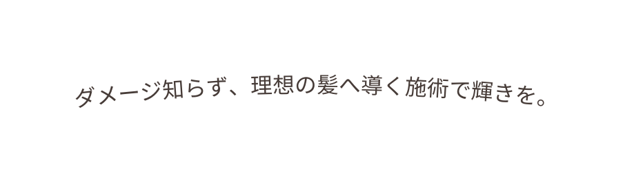 ダメージ知らず 理想の髪へ導く施術で輝きを